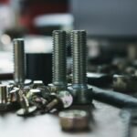 Assorted metal bolts and nuts