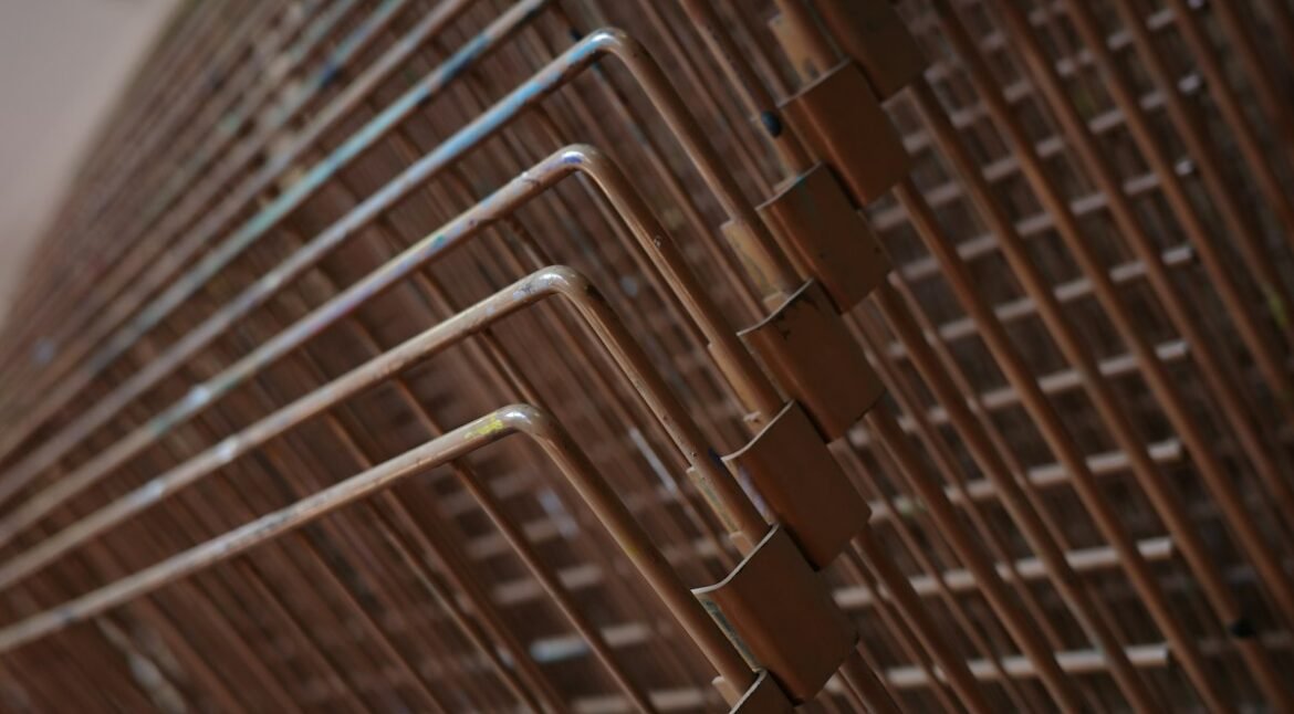 Stacked copper pipes