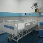 Modern hospital room with adjustable bed