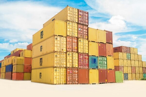 shipping-containers Stacked shipping containers