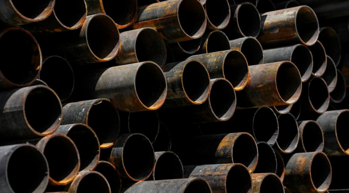 Stack of steel pipes