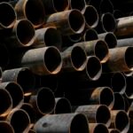 Stack of steel pipes